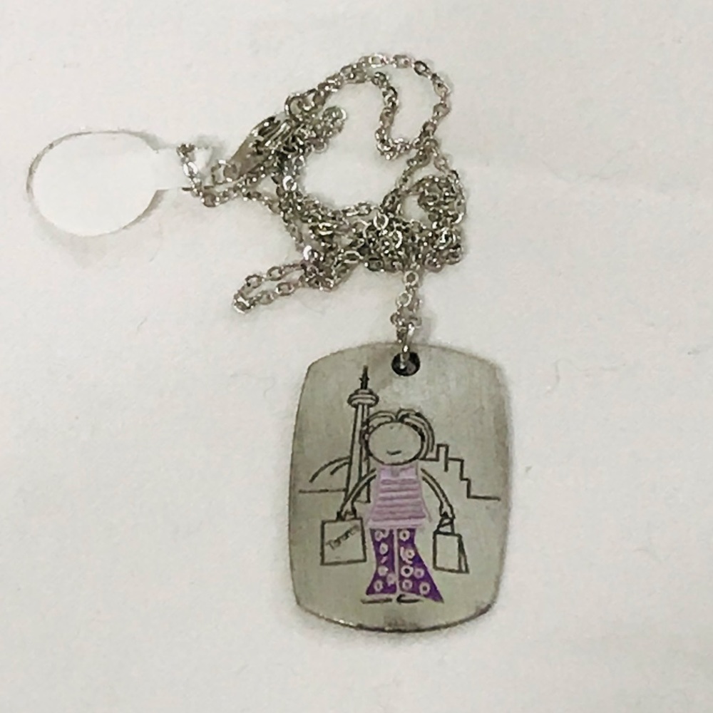 Pewter Toronto Canada CN Tower Souvenir Necklace